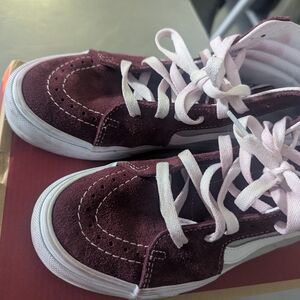 Vans Burgundy, Grey, White High-Top Sneakers